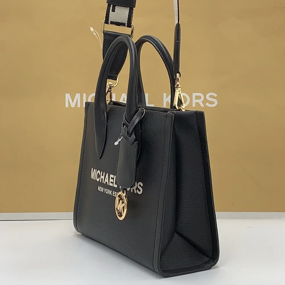 MICHAEL KORS MIRELLA SMALL SHOPPER TOP ZIP XBODY Black COLOR